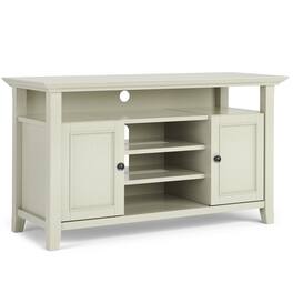 Simpli Home - Amherst 54 inch Wide Solid Wood Transitional TV Stand - Antique White