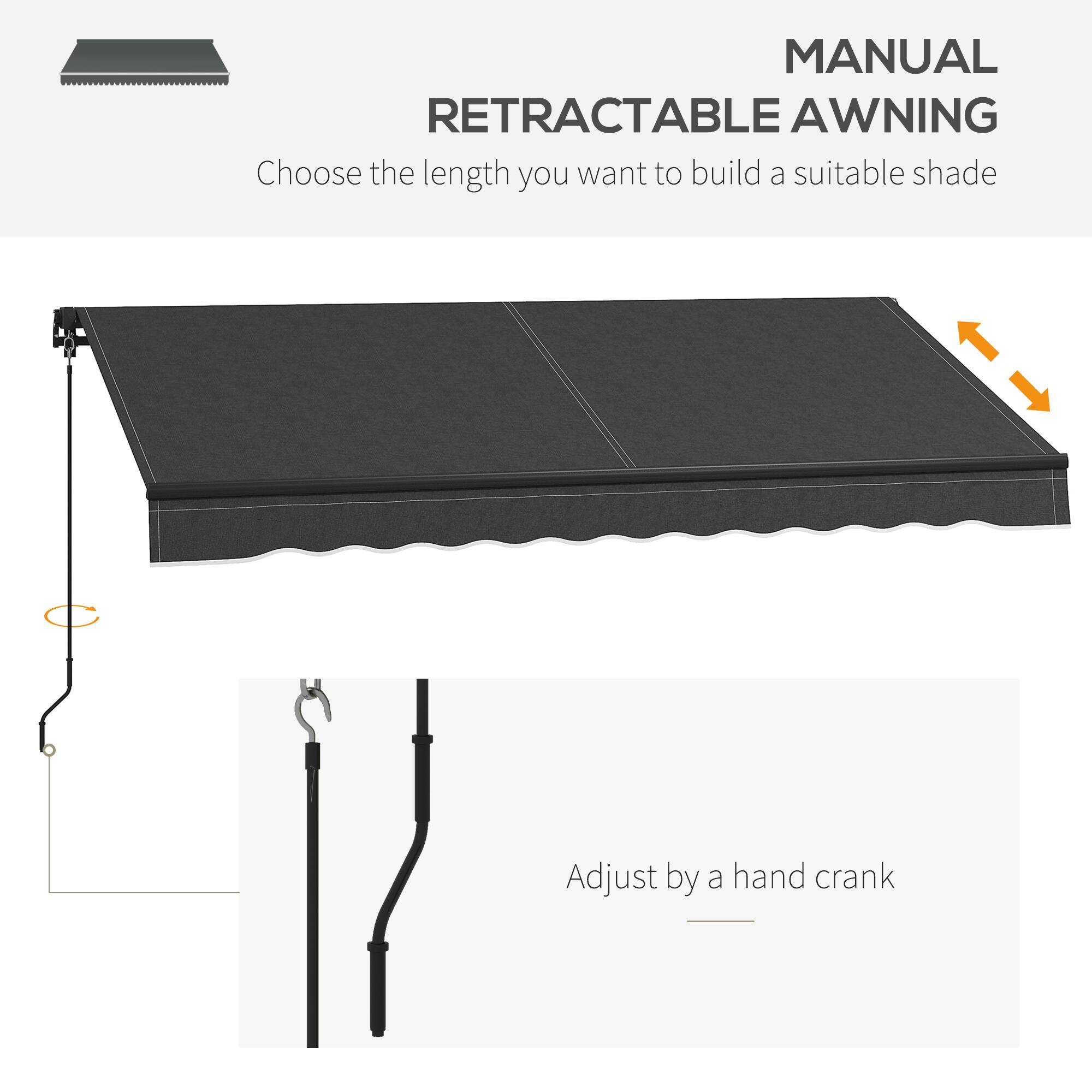 MANUAL RETRACTABLE AWNING

Choose the length you want to build a suitable shade

Adjust by a hand crank