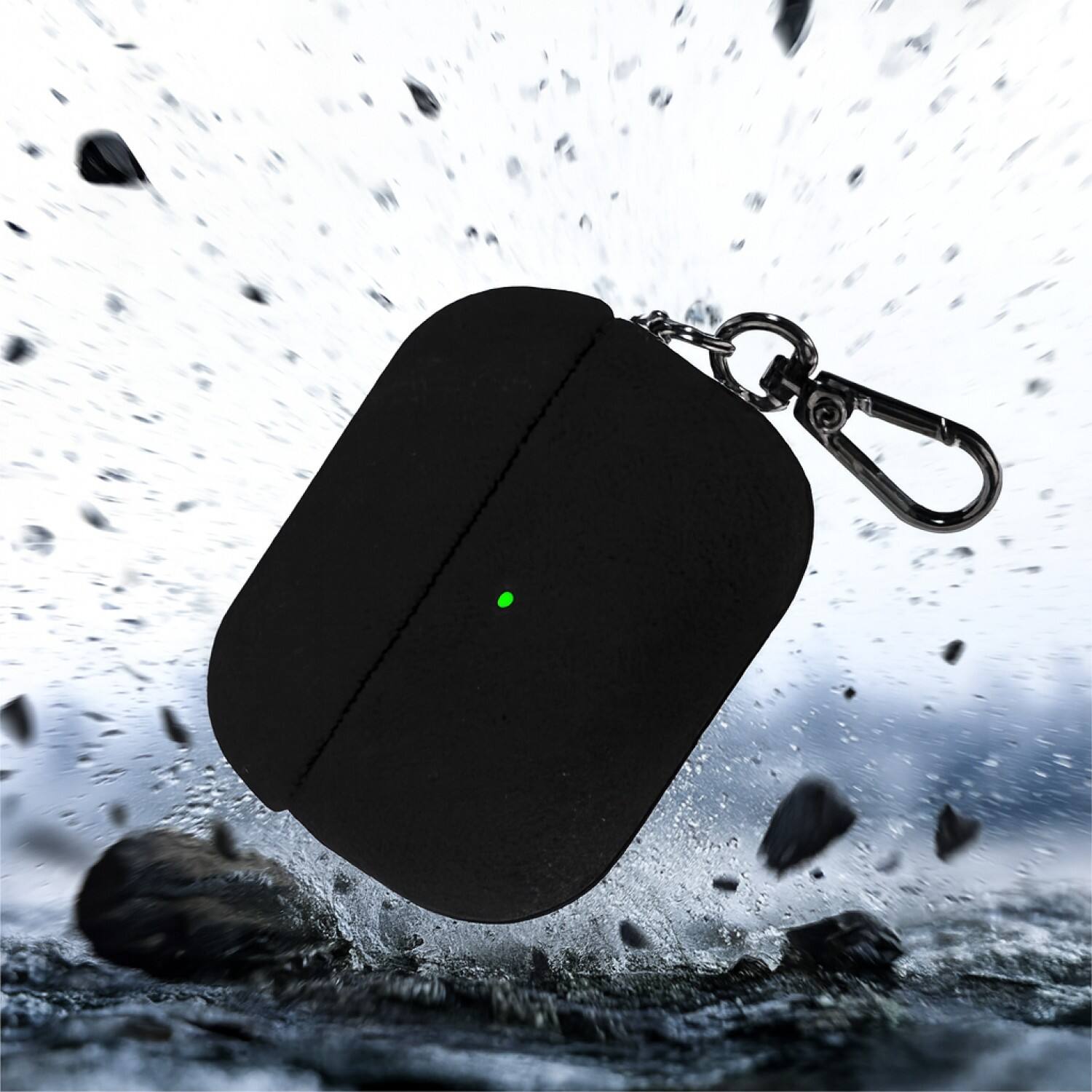 Alt View 1. SaharaCase - Apple Airpods Pro 3 (2025) Case | Italian Suede Leather | Premium Finish | Indy Series - Scorpion Black.