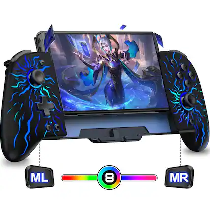 Front. Kitcheniva - Hall Effect Joypad Controller Nintendo Switch Handheld Wireless - Black.