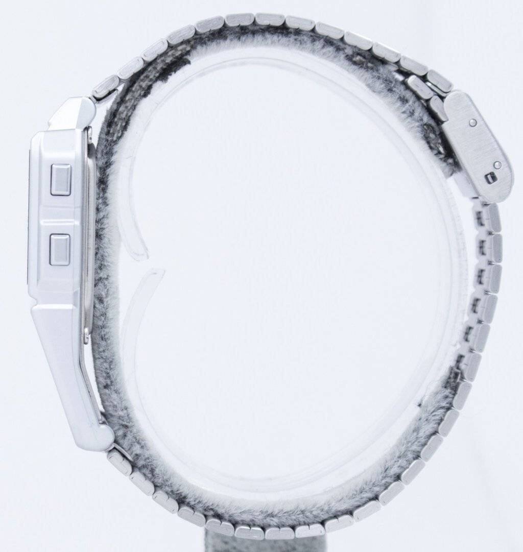 Left. Casio - Casio Men’s Silver Stainless Steel Digital Data Bank Watch - DBC-611-1DF - Silver.