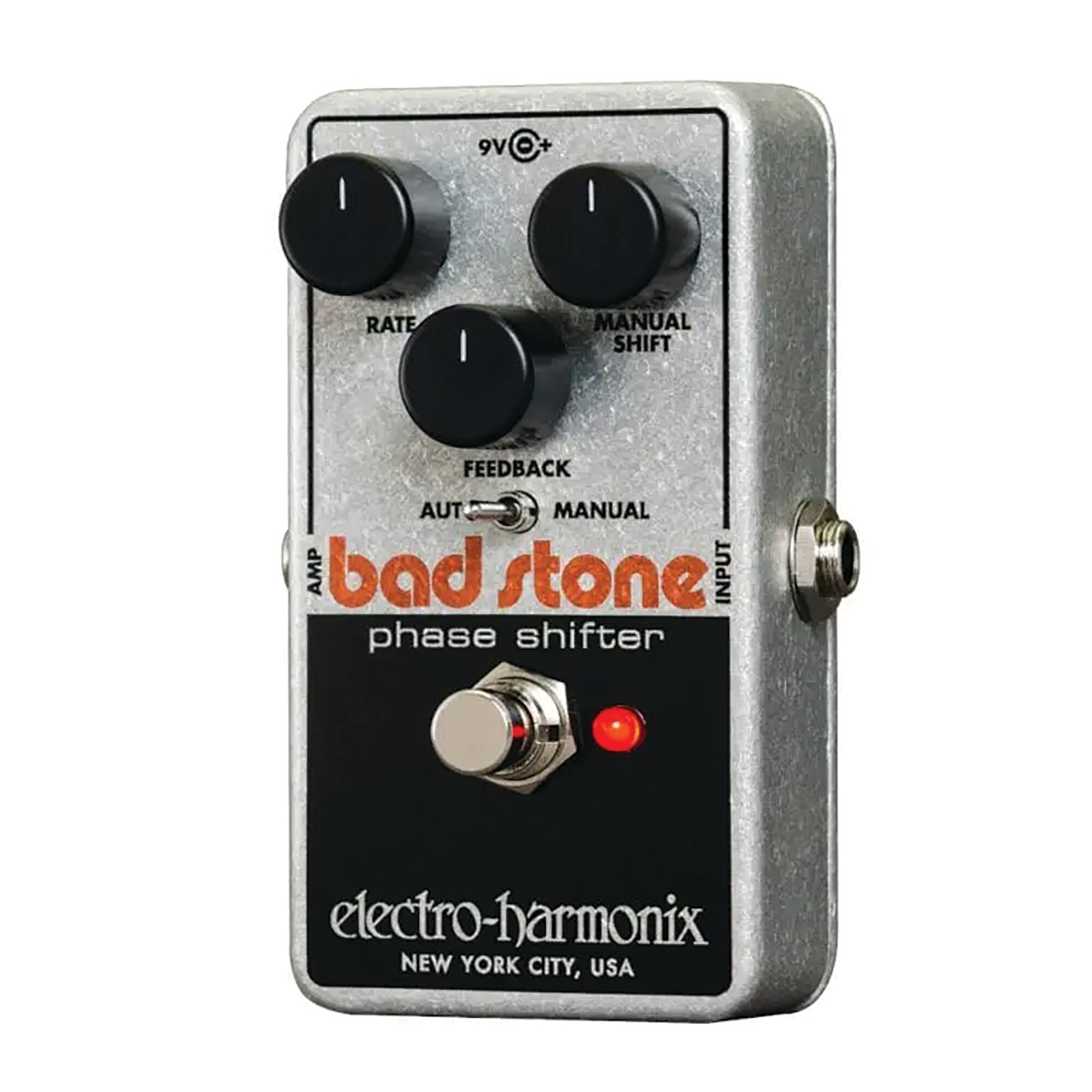 9V  
MANUAL SHIFT  
RATE  
FEEDBACK  
AUTO MANUAL  
bad stone  
phase shifter  
electro-harmonix  
NEW YORK CITY, USA