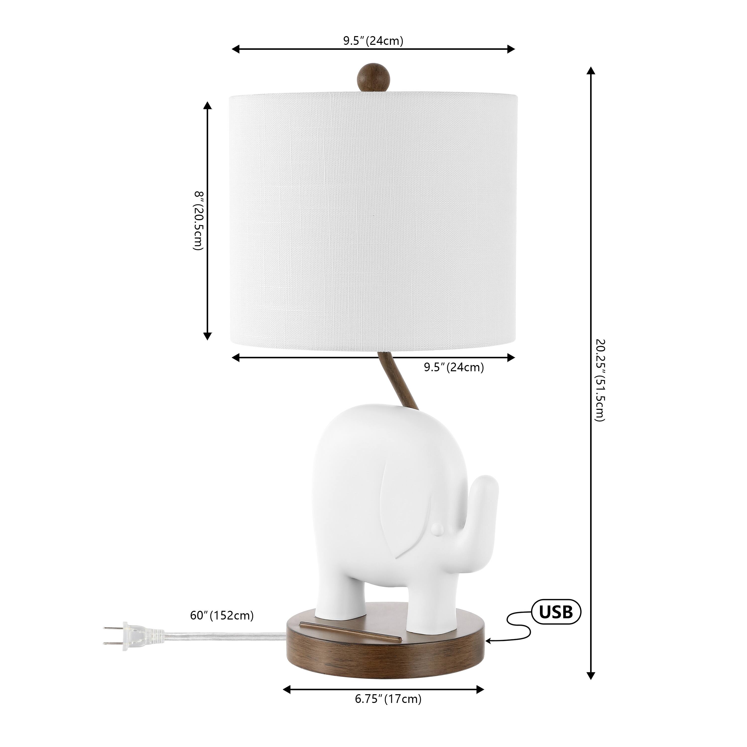 9.5" (24cm)  
8" (20.5cm)  
9.5" (24cm)  
20.25" (51.5cm)  
60" (152cm)  
USB  
6.75" (17cm)