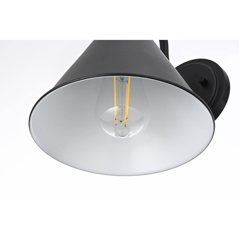 Alt View 3. Elegant Lighting - Colton 8 Inch Outdoor Wall Sconce In Black - Black.