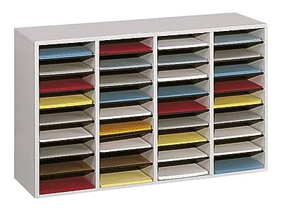 Front. Safco - Safco 36-Compartment Literature Organizers, 39.25" x 24", Gray (9424GR) - Gray.