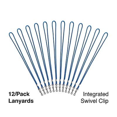 12-Pack Lanyards  
Integrated Swivel Clip