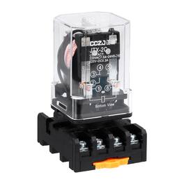 Unique Bargains - DPDT Electromagnetic Power Relay, AC 110V Coil 10A, 8 Pin MK2P-I Small Relay with Socket Base, 2NO/2NC JTX-2C - Black