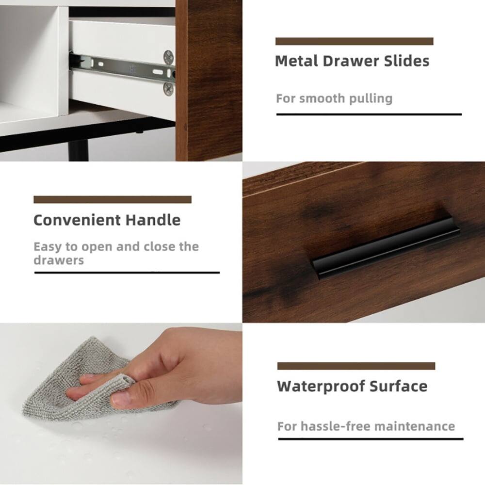 Metal Drawer Slides  
For smooth pulling  

Convenient Handle  
Easy to open and close the drawers  

Waterproof Surface  
For hassle-free maintenance