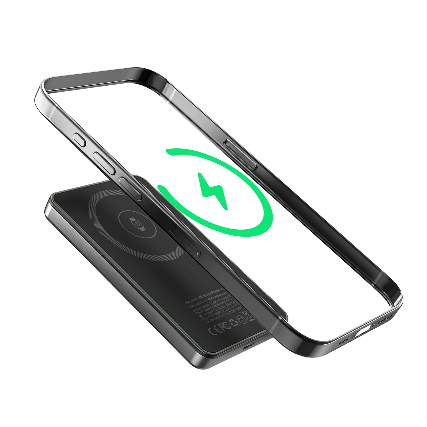 Mybat Pro - 5000mAh Slim Magsafe Wireless Power Bank with Smartwatch Charger - Gray