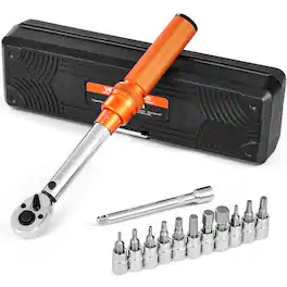 VEVOR - Click Torque Wrench Set, 1/4Inch Drive, 20-200lbf-in/2.3-22.6N.m, Dual-direction and Dual Range Scales, 72-Tooth - Orange