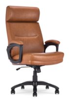 Serta - Comfort Big and Tall Modern Bonded Leather Executive Office Chair - Cognac - Front_Zoom