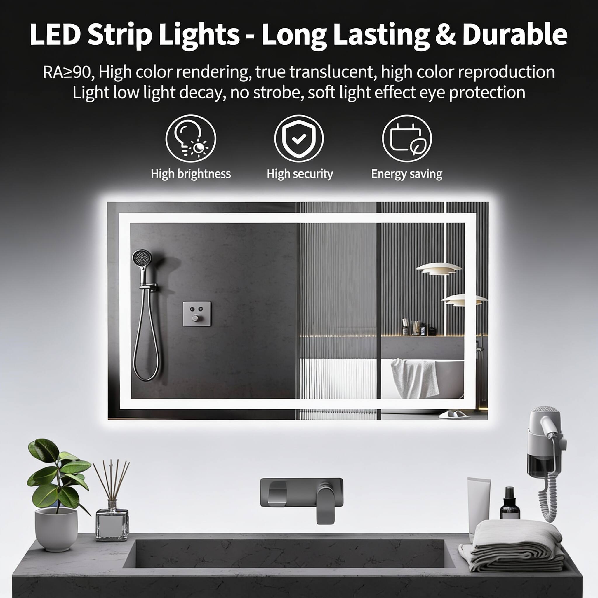 LED Strip Lights - Long Lasting & Durable

RA≥90, High color rendering, true translucent, high color reproduction Light low light decay, no strobe, soft light effect eye protection

- High brightness
- High security
- Energy saving