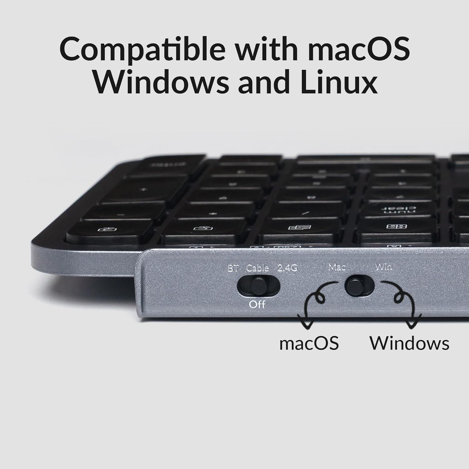 Compatible with macOS, Windows, and Linux. 192.168.1.1 BT Cable 2.4G Mac Win Off macOS, Windows
