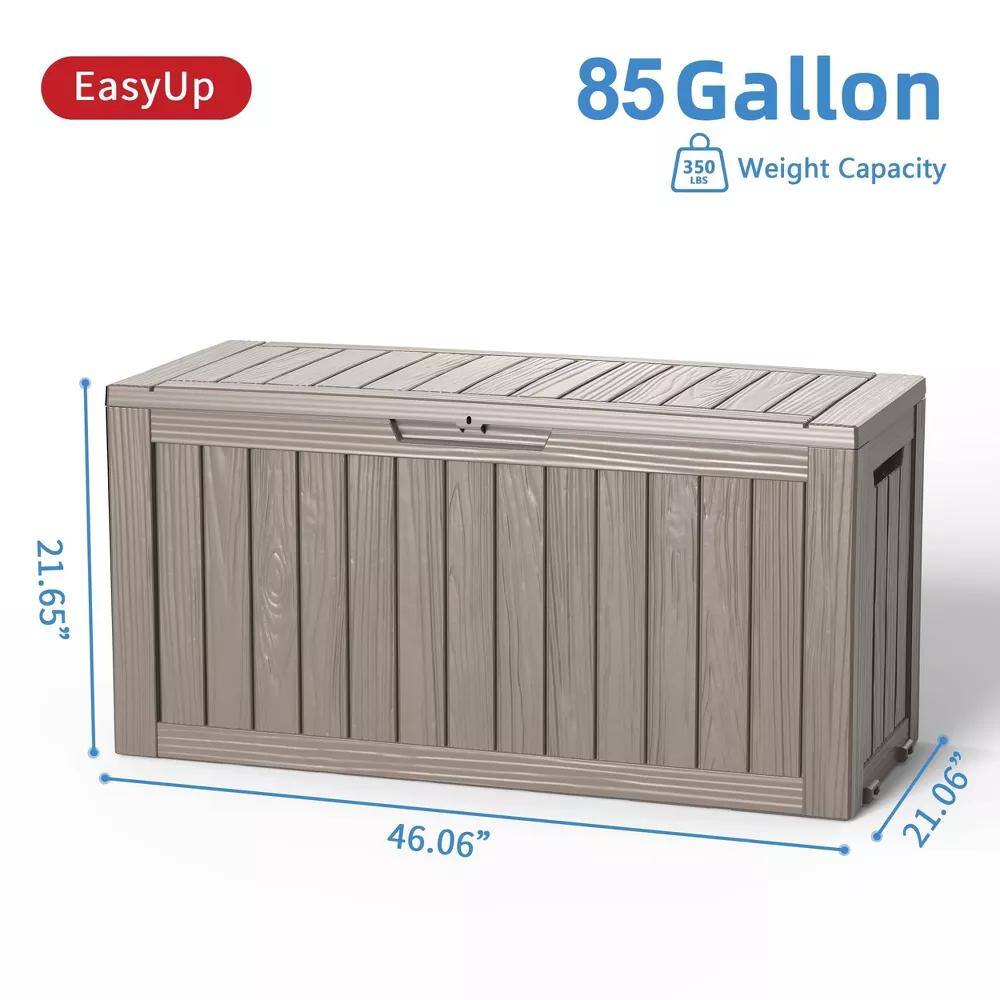 EasyUp 85 Gallon 350 LBS Weight Capacity  
Dimensions: 21.65" x 46.06" x 21.06"
