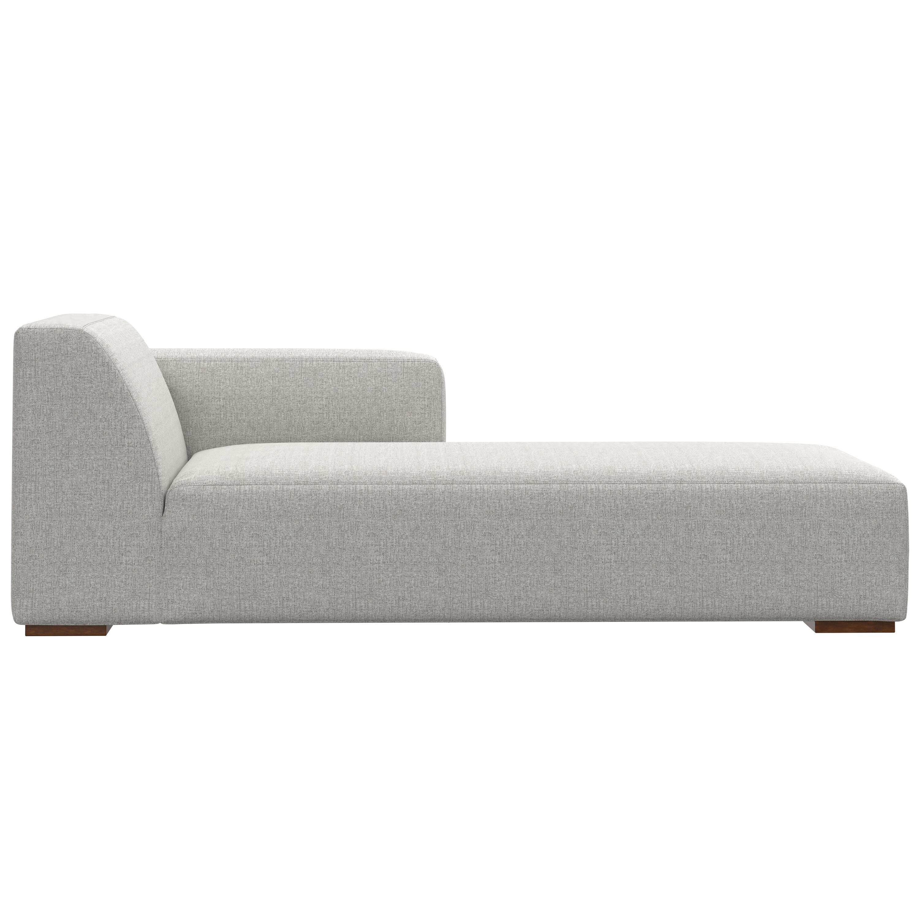 Alt View 2. Simpli Home - Rex Right Chaise Sofa Module in Tightly Woven Performance Fabric - Pale Grey.