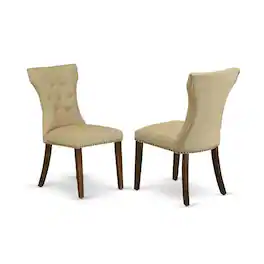 East West Furniture - 3 Pc Dining Set Includes a Square Table and 2 Upholstered Chairs - Gray