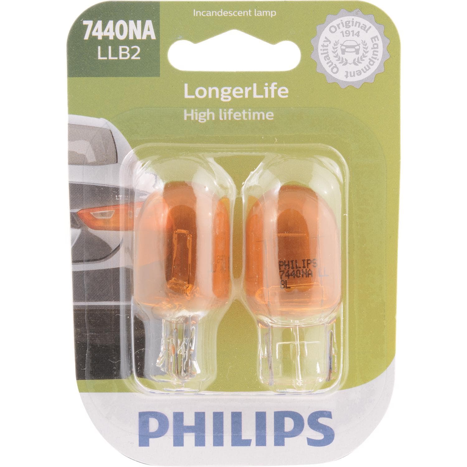 Philips - LongerLife Incandescent Marker/Turn/Utility Miniature Automotive Bulb 7440NALLB2