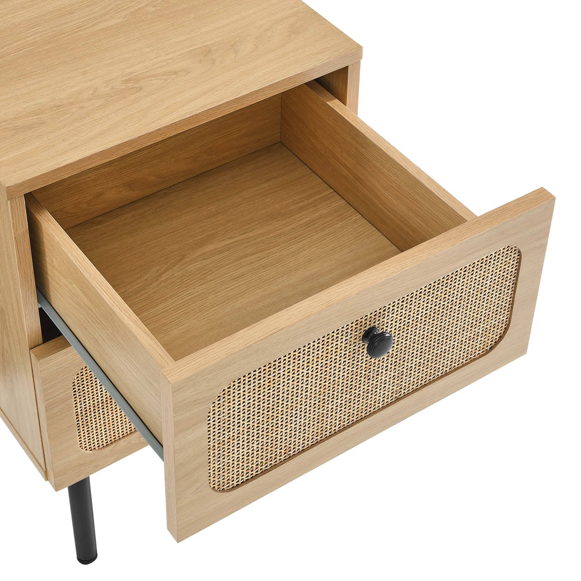Alt View 3. Modway - Chaucer 2-Drawer Nightstand by Modway - Oak.