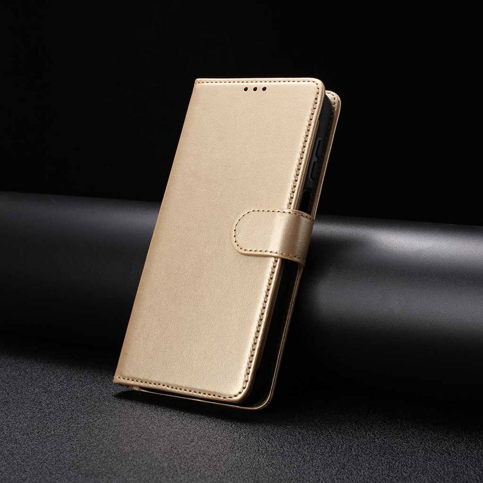 Alt View 1. Dteck - Dteck Wallet Folio Case for Apple iPhone 17 Pro, Shockproof Magnetic PU Leather Flip Card Slots Stand Case - Gold.