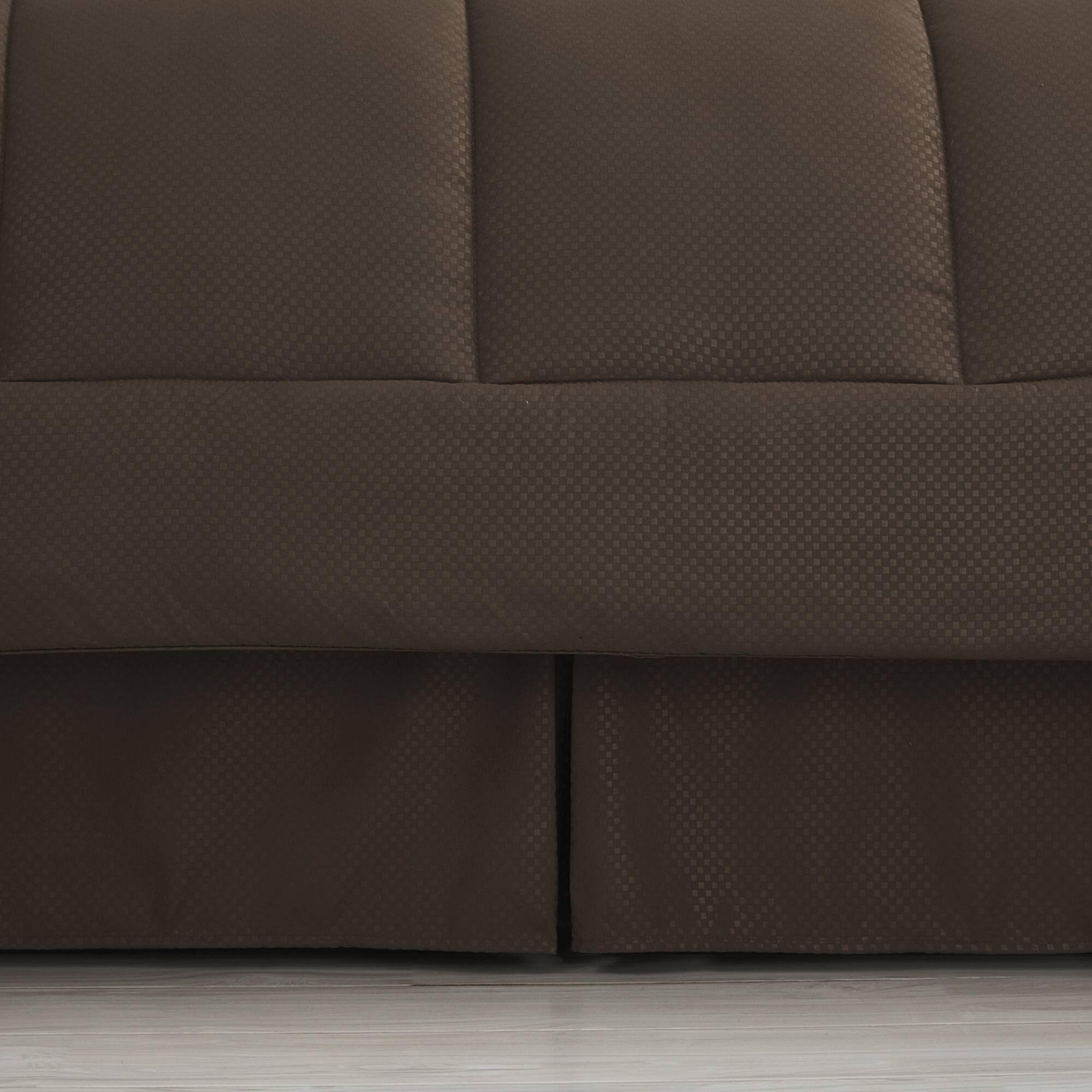 Alt View 1. Sweet Home Collection - 8 Piece Embossed Checkered Bed in a Bag All Season Complete Set with Sheets - King - Chocolate.