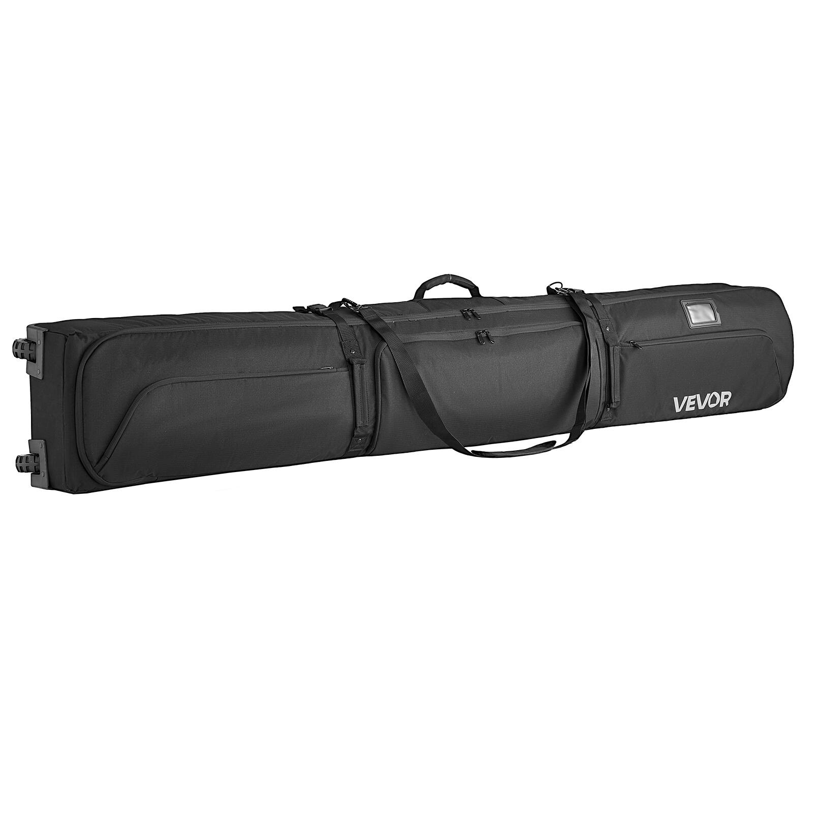 Alt View 5. VEVOR - Ski Roller Bag with Wheels, Fits Skis Up to 74.8 in/190 cm, Padded Snowboard Bag for Travel, Durable 600D Waterproof - Black.