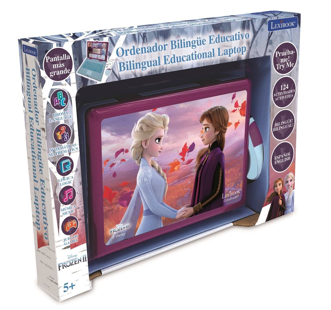 LEXIBOOK: Pantalla más grande Bilingual Ordenador AC B C IDIOMA LANGUAGE 12 2 1 3 Educational Bilingüe MATHEMATICS LGICA LOGIC  Laptop Educativo más MSICA MUSIC B JUEGOS GAMES Disney FROZEN 5+ LEXIBOOK Bilingüe Educativo Ordenador Educational Laptop Prueba-me! Bilingual Try Me 124 ACTIVIDADES ACTIVITIES BILINGUAL! BILINGUE! ESPAÑOL ENGLISH LEXIBOOK CLexbooks eOR FROZENTI Disney