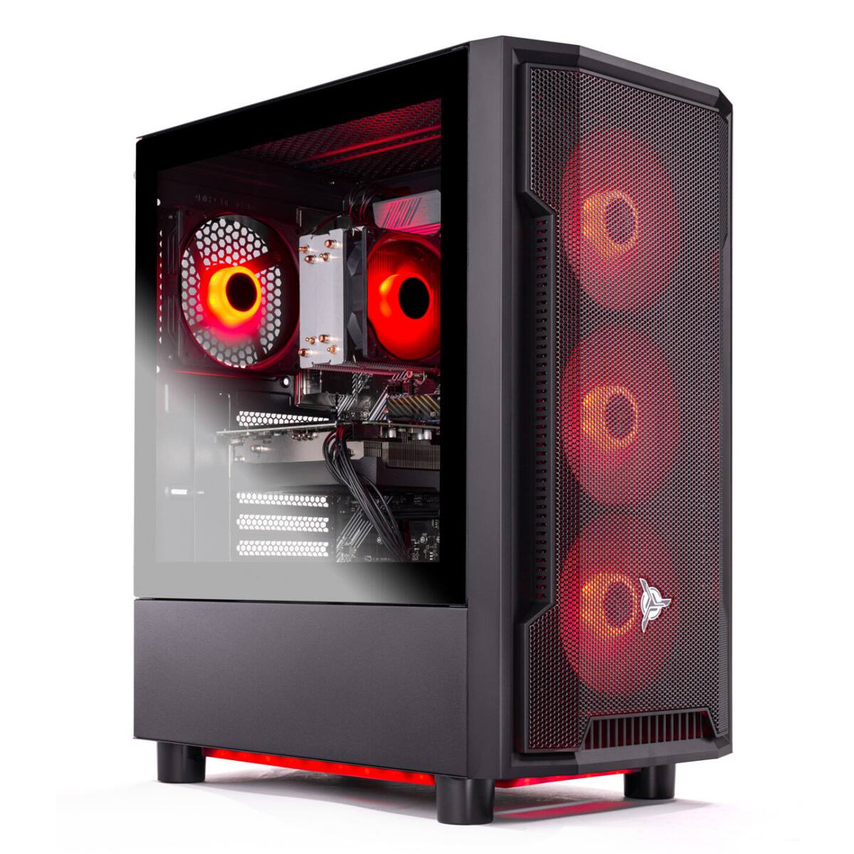 Left. Skytech Gaming - Skytech SHADOW4 - Intel Core i5 14400F, 5050 8GB, 16GB 6000 MHz DDR5 RAM, 650W GOLD PSU - Black.