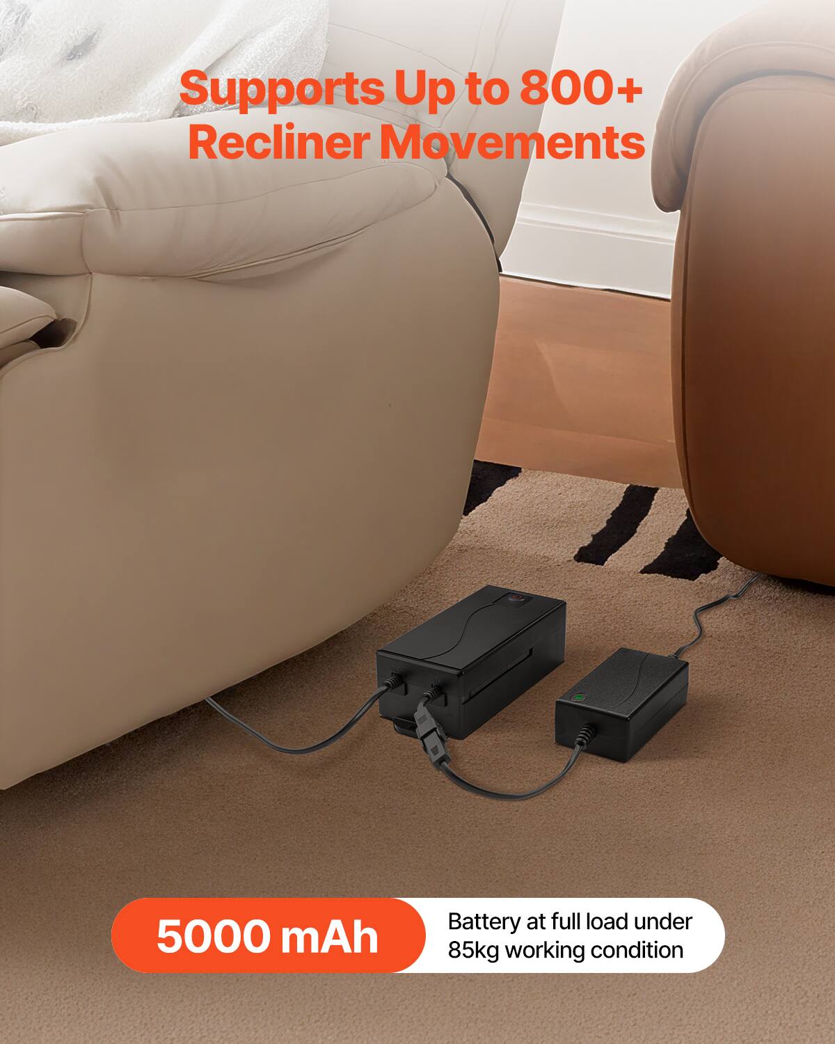 Supports Up to 800+ Recliner Movements

5000 mAh

Battery at full load under 85kg working condition