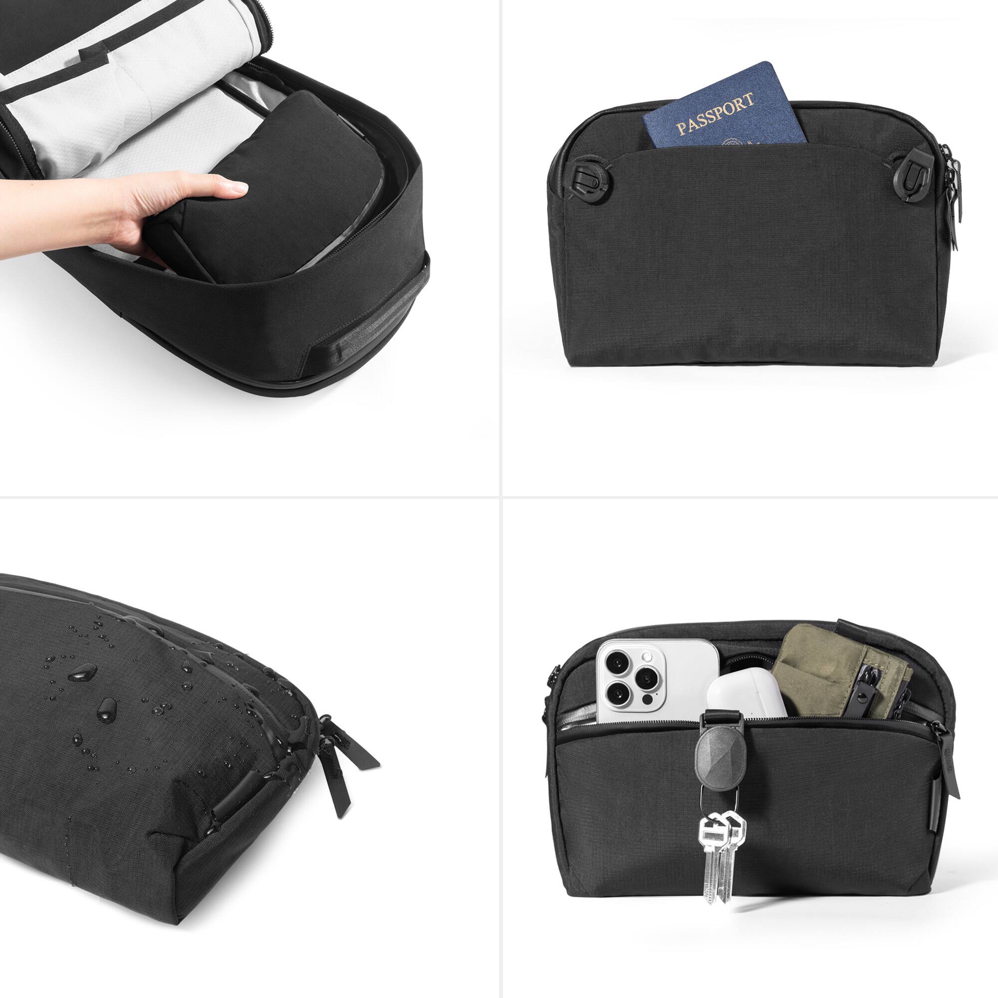 Alt View 6. ALPAKA - ALPAKA Flight Sling 2L Lightweight Packable Travel Sling Bag with Tablet Sleeve and Detachable Strap - Green/Grey Axoflux 400D.