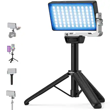 Front. Neewer - 12W RGB Video Light Kit, App/2.4G Control, CRI97+, 4300mAh, w/ Desk Tripod, SL90.