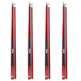 GSE Games & Sports Expert - Set of 4 Slick Fiberglass Graphite Composite Billiard Pool Cue Stick - 18/19/20/21oz Each - Red
