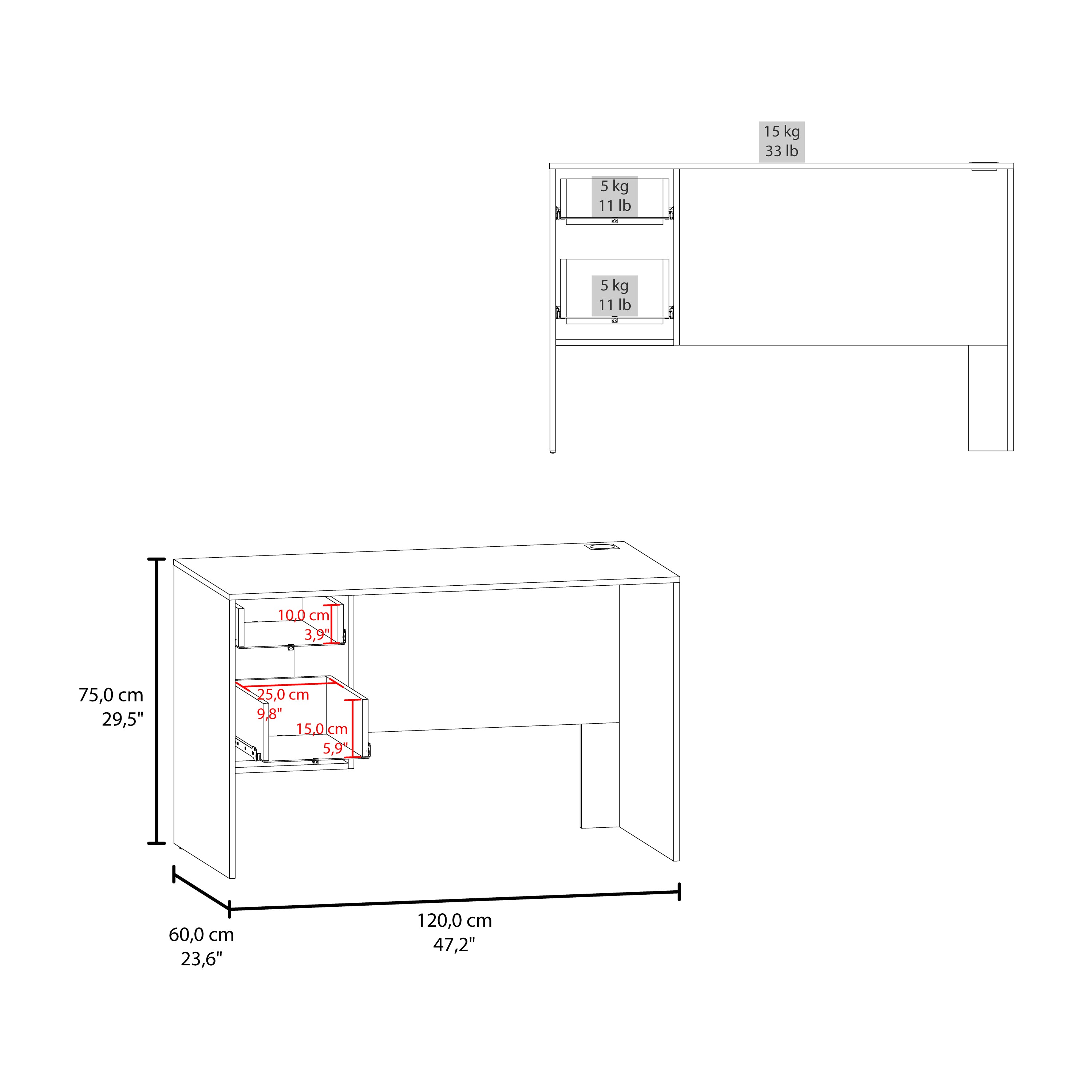 15 kg 33 lb  
5 kg 11 lb  
5 kg 11 lb  

10.0 cm 3.9"  
25.0 cm 9.8"  
15.0 cm 5.9"  
60.0 cm 23.6"  
75.0 cm 29.5"  
120.0 cm 47.2"
