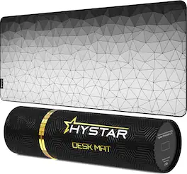 Hystar - Extended Gaming Mouse Pad | XXL 36" x 16" | 5mm Thick, Waterproof Surface, Polyester Fabric, and Rubber Base | Poly - White