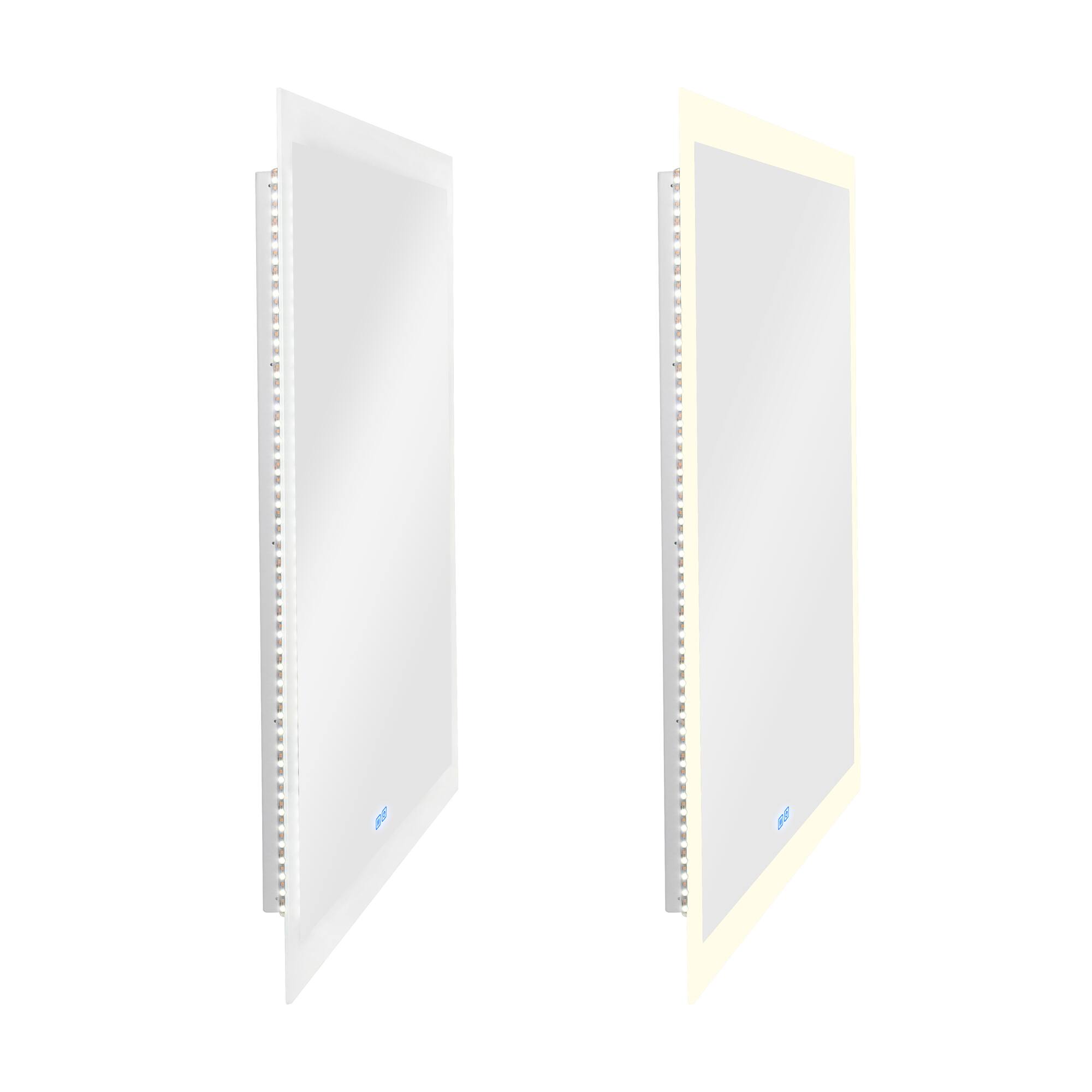 Angle. CWI Lighting - Abigail Rectangle Matte White LED 40 in. Mirror From our Abigail Collection - White.