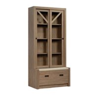 Sauder - Dixon City 4-Shelf Bookcase with Doors - Brushed Oak - Front_Zoom