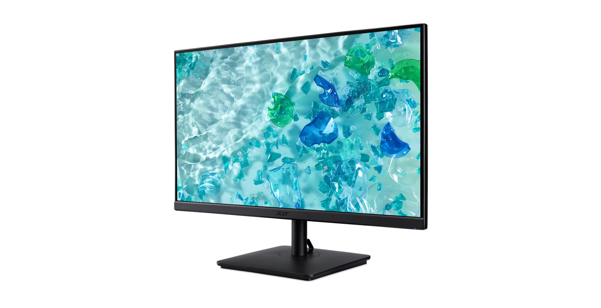 Alt View 2. Acer - Vero 22" FHD IPS Monitor, 4ms Response Time, Anti-Glare, Built-In Speakers, VGA, 2Pack w/HDMI cable, DKZ Hub & Dual Arms - Black.