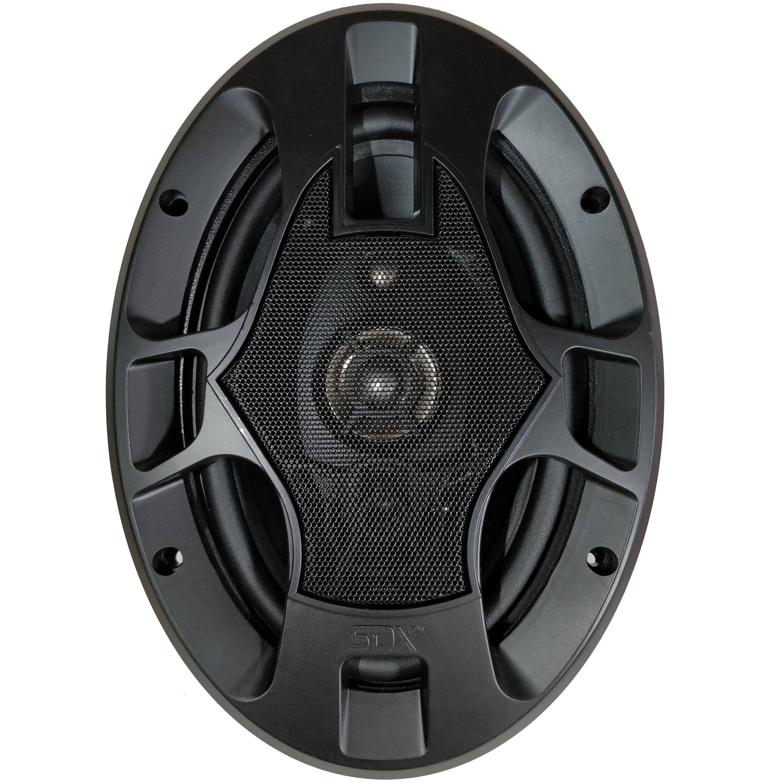 Angle. SDX - 5"X7" / 6'x8" 4-Way Car Speaker - Black.