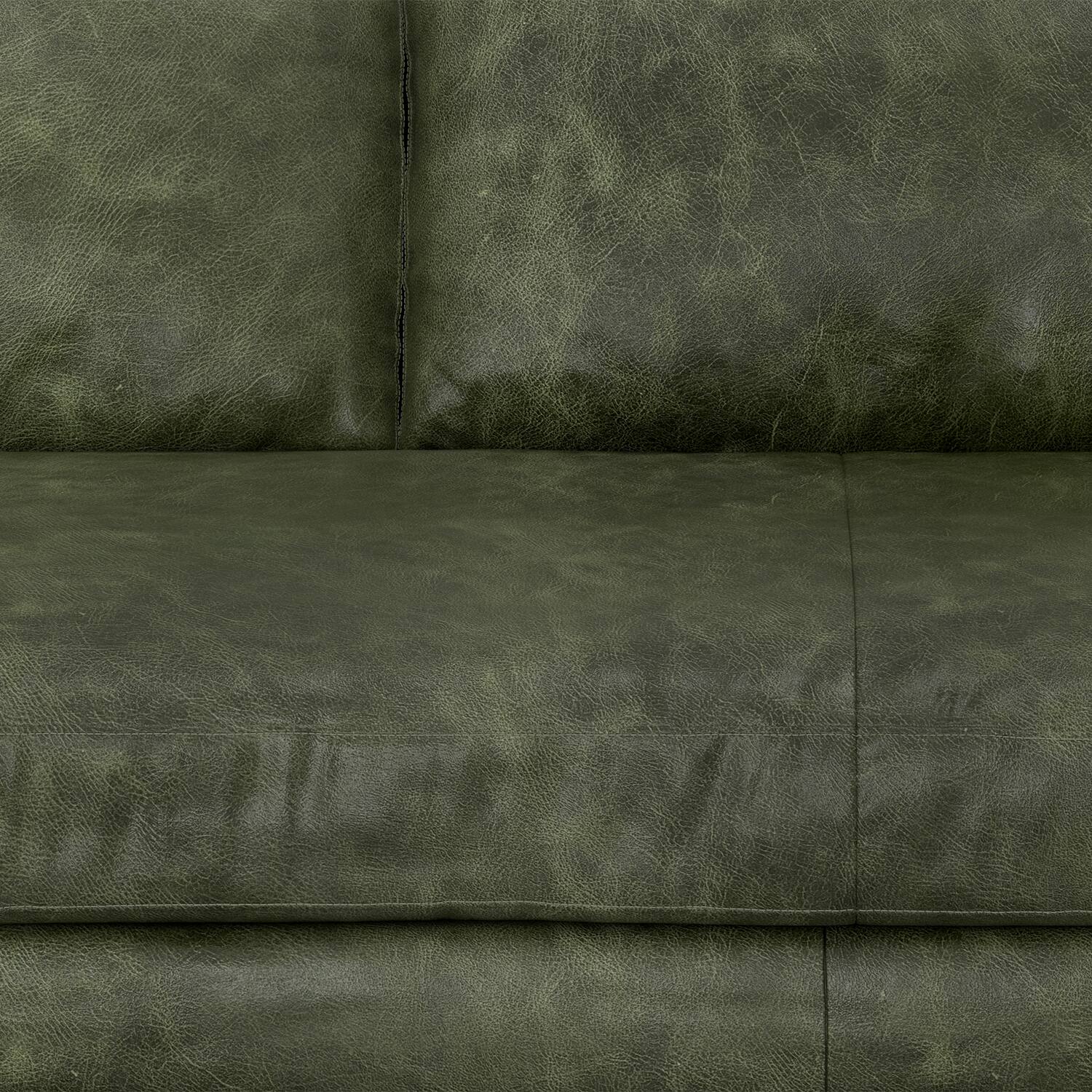 Alt View 1. Simpli Home - Morrison 72-inch Mid-Century Modern Sofa in Moss Green Genuine Leather - Moss Green.