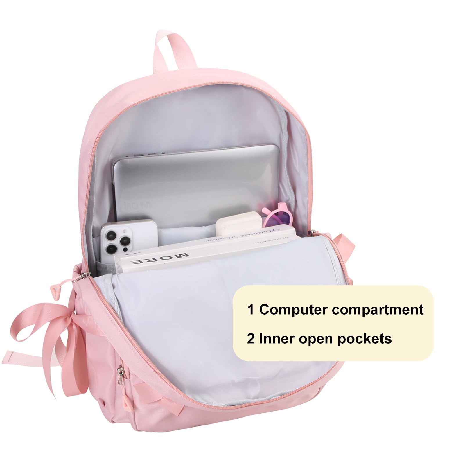 Alt View 2. Stamp n Camp - Backpack With Bow For School Coquette Bookbag Dance Bag - Black.