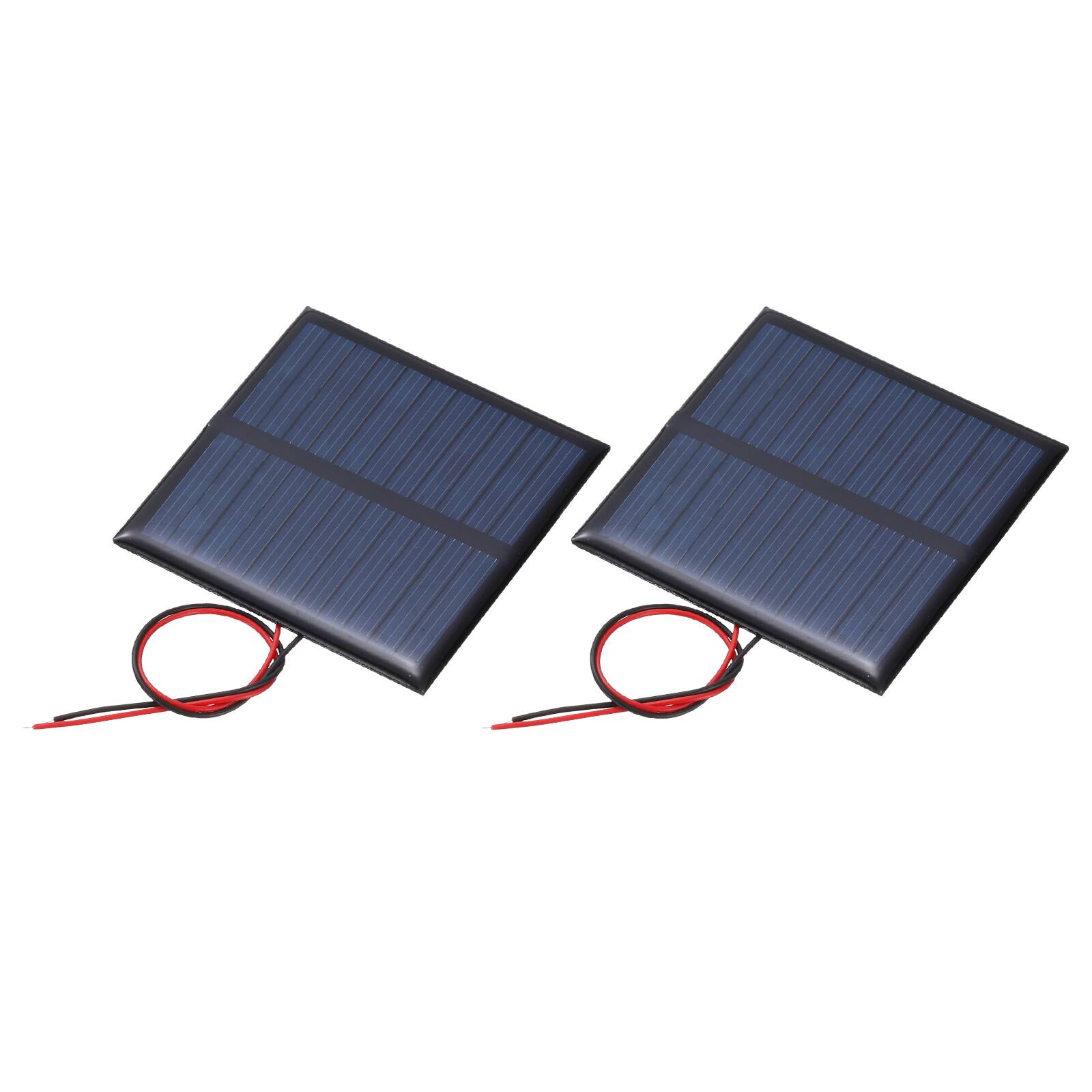 Front. Unique Bargains - 2pcs 5.5V 0.33W 60mA Mini Solar Panels, Polycrystalline Solar Cell with Cable for DIY Toy Charger - Black.