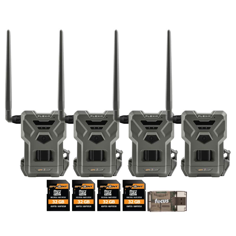 Spypoint - Flex-M Twin Pack Cellular Trail Camera(2) with 32GB Cards(4) and Reader