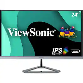 ViewSonic - VX2476-SMHD 23.8" IPS LCD FHD Monitor (DisplayPort VGA, HDMI) - Black