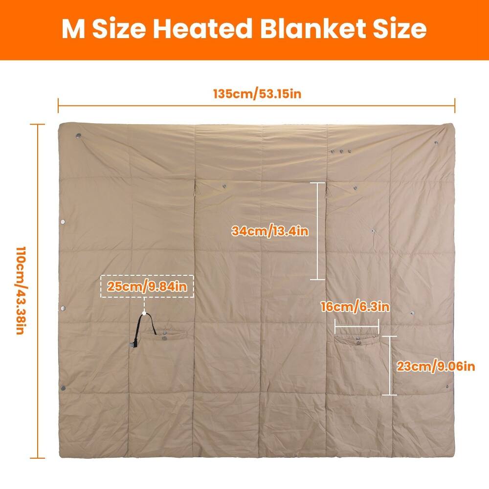 M Size Heated Blanket Size

135cm/53.15in  
10cm/43.38in  
34cm/13.4in  
25cm/9.84in  
16cm/6.3in  
23cm/9.06in