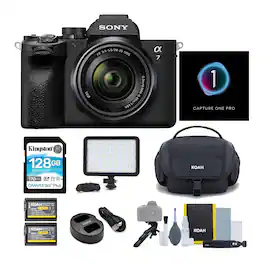 Sony - Alpha a7IV Mirrorless Digital Camera with 28-70mm with Led Panel Bundle