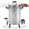 Ingrill - Charcoal Grills - 40 lbs Smoker Grill 3-in-1 for Cooking & Home BBQ - Stainless Steel