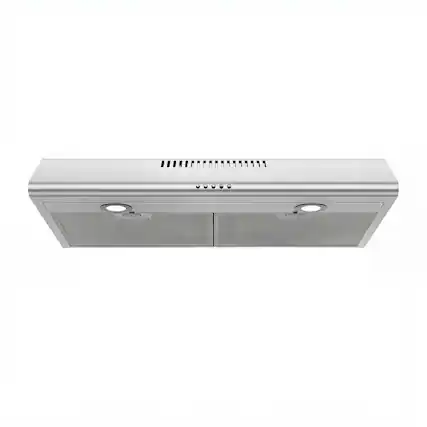 Front. Breezary - 30 inches - Convertible - Under cabinet Range Hood with 3-Speed Fan - Silver.