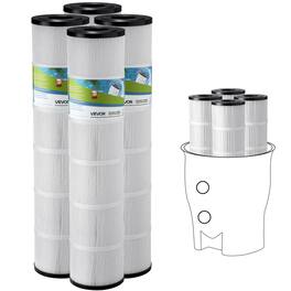 VEVOR - Pool Filter Cartridge, 4x 130 Sq. Ft, Spa Hot Tub Filter Cartridge Replacement, Compatible with Pentair CCP520 - Black