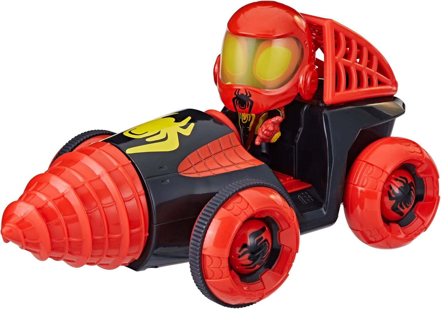 Alt View 6. Hasbro - Marvel Spidey and His Amazing Friends Web-Spinners Miles with Drill Spinner, Car Playset.