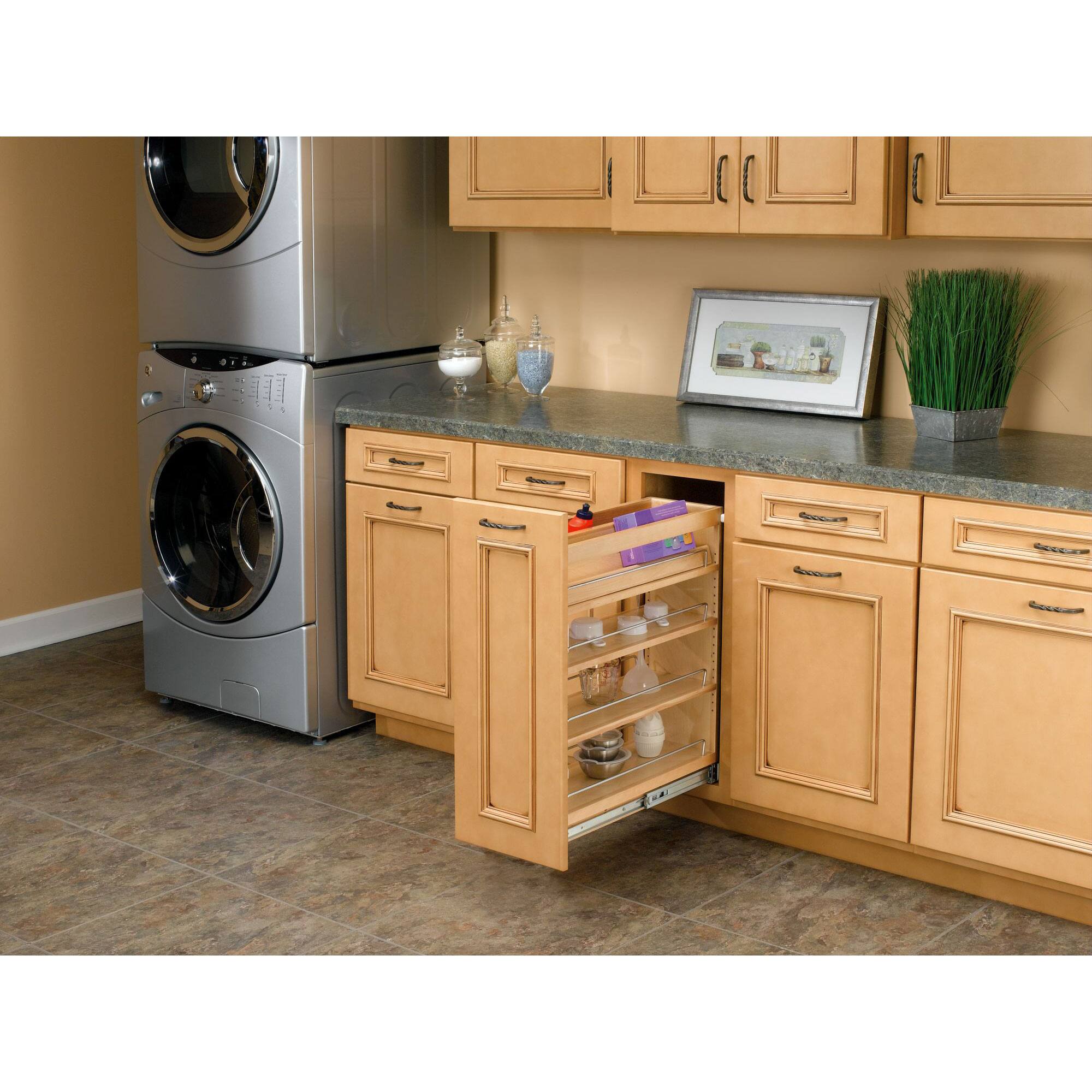 Alt View 7. Rev-A-Shelf - Rev-A-Shelf 8" Pullout Kitchen Cabinet Organizer Pantry Spice Rack, 448-BC-8C - Natural Maple.