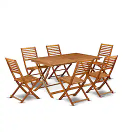 East West Furniture - 5 Piece Stylish Bistro Patio Set- Perfect for The Shore, Camping, Picnics - Attractive Outdoor - Multi-Color